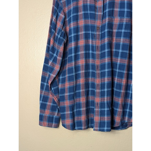 Marine Layer Plaid Flannel Shirt Mens Large Blue Red Cotton - Picture 10 of 14